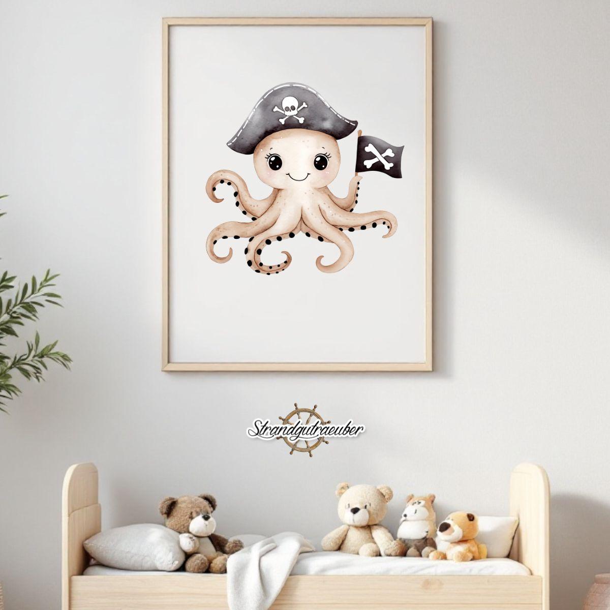Buegelbild Piratenkrake